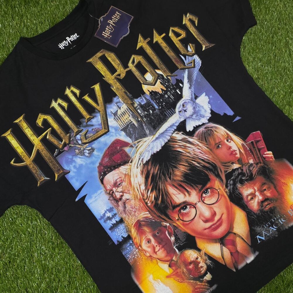 Harry Potter Let The Magic Begin Graphic Crewneck T-Shirt Men's Sz 2XL Black Tee